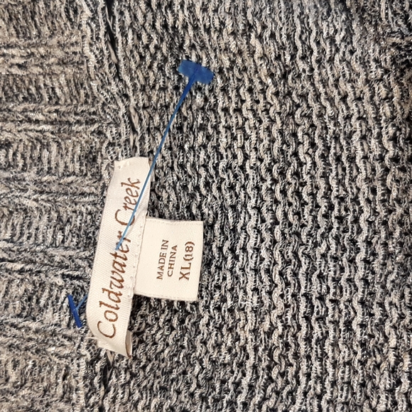 Women's Plus Size XL/18 Coldwater Creek Gray/Black/Silver Metallic Cardigan - Picture 9 of 10